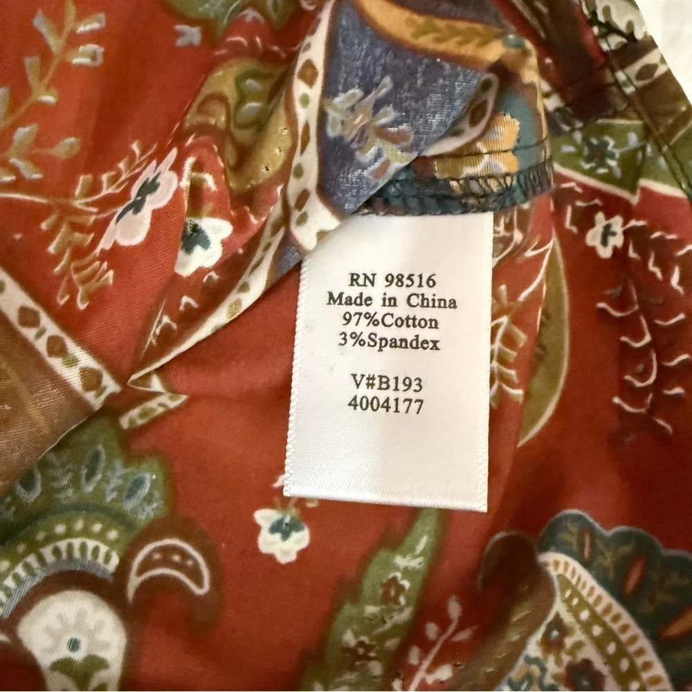 Coldwatercreek women’s Paisley Button-Up ling sleeves Shirt goblin core - Picture 7 of 7